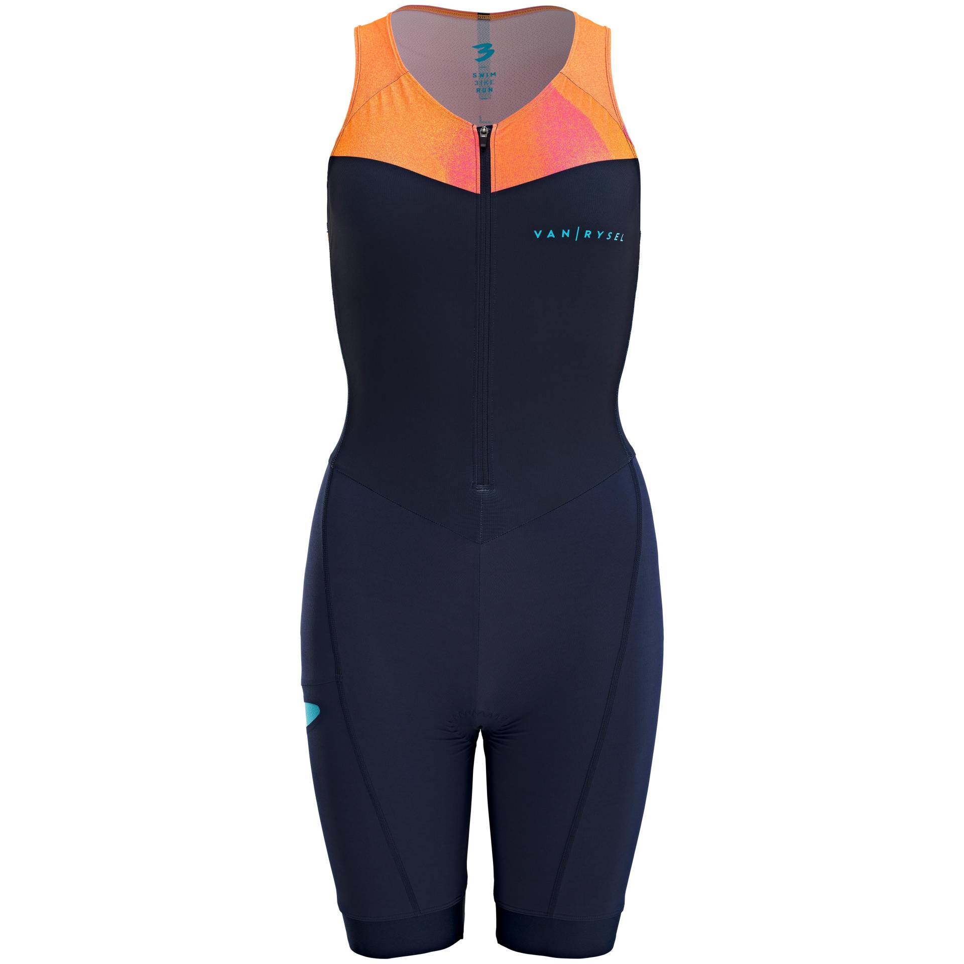 Triathlonanzug Damen Kurzdistanz - SD blau/orange von VAN RYSEL