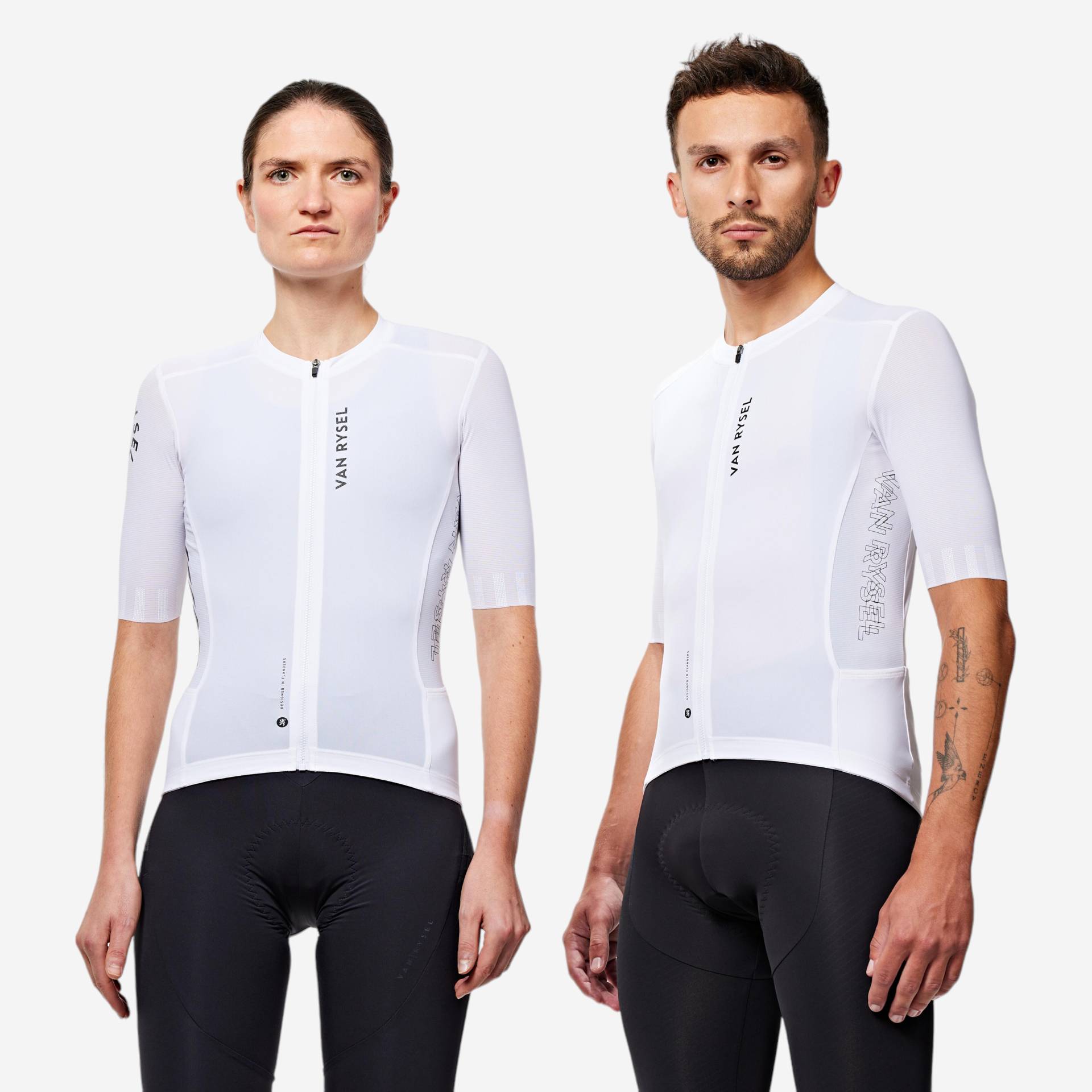 Unisex Rennrad Radtrikot Sommer kurzarm - Racer 2 weiss von VAN RYSEL