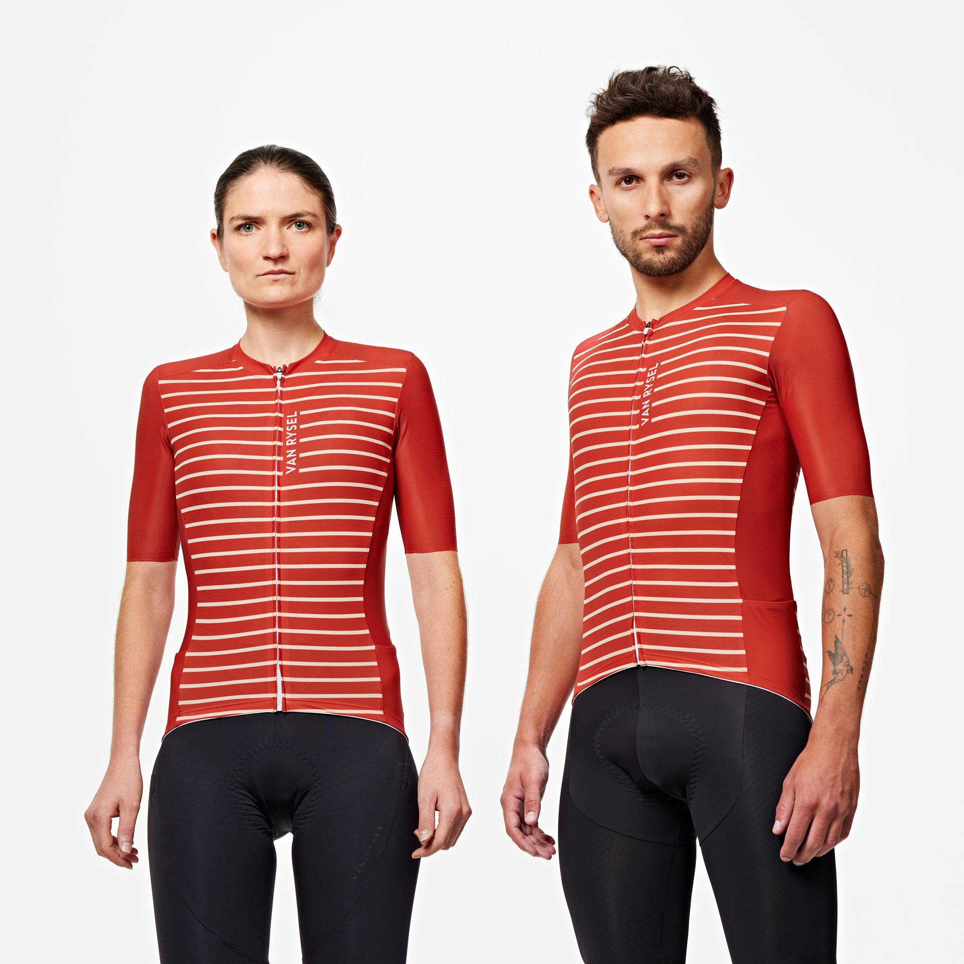 Radtrikot Rennrad kurzarm Sommer Racer 2 Rot/Weiß von VAN RYSEL