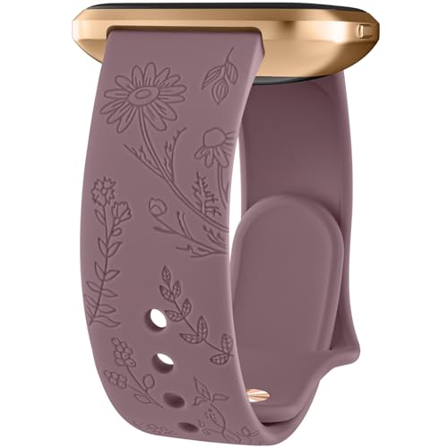 Vancle Armband für Fitbit Versa 2 Armband/Fitbit Versa/Fitbit Versa Lite/Fitbit Versa SE Damen Herren, Silikon Armbänder Floral Gravierte Uhrenarmband Sport Ersatzarmband, Rauch Violett Vancle Armband für Fitbit Versa 2 Armband/Fitbit Versa/Fitbit Versa Lite/Fitbit Versa SE Damen Herren, Silikon Armbänder Floral Gravierte Uhrenarmband Sport Ersatzarmband, Rauch Violett von Vancle