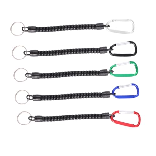 VANZACK 1 Satz 5 Stück Werkzeug Elastisches Angeln Werkzeug Für Angelruten Schlüsselfeder Lanyard Für Angelwerkzeuge Einziehbare Lanyards Schlüssel Armband Angeln Aufgerollter Seile von VANZACK