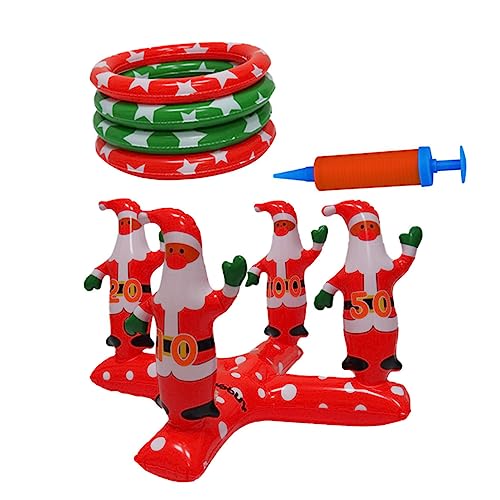 VANZACK 1 Satz Weihnachtsring Spielzeug Kinderspielzeug Wurfspiele Für Kinder Outdoor-spielset Spielzeug Für Draußen Outdoor-Spielzeug Weihnachtsmann-Spielzeug Pool-Ring-wurf-Spiel Rot PVC von VANZACK