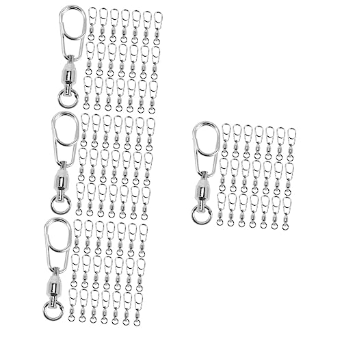 VANZACK 120 STK Achtstelliger Ringverbinder Barrel-Snap-Swivel Snap Wirbel Angelgerät kugelgelagerte Drehgelenke Pailletten Sequin stoßverbinder Ersatzwirbel Angelzubehör Rostfreier Stahl von VANZACK