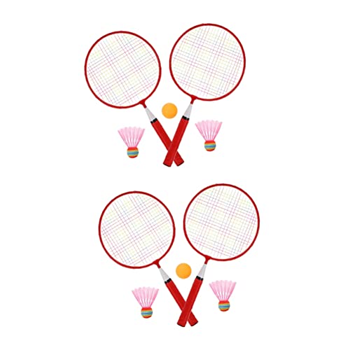 VANZACK 2 Sätze Badminton Schläger Professioneller Badmintonschläger Für Kinder Minispielzeug Für Mädchen Tennissportspielzeug Tennisspielzeug Für Kinder Tennisschläger Ferrolegierung Rot von VANZACK