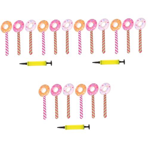 VANZACK 3 Sätze Donut-Cheer-Stick Donut-Party-Dekorationen Donut-Lutscher-Luftballons aufblasbares Spielzeug aufblasbarer Donut Donuts Partyzubehör Geburtstagsfeier aufblasbare Spielzeuge von VANZACK