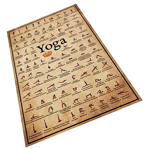 VANZACK 3St Yoga-Poster yogakissen meditationskissen Yoga Bilder Yoga Poster für Kaffeehaus Yoga Wanddekoration Chakra-Wandteppich Vintage-Dekor zimmerbild dekor Heimdekoration Segeltuch von VANZACK