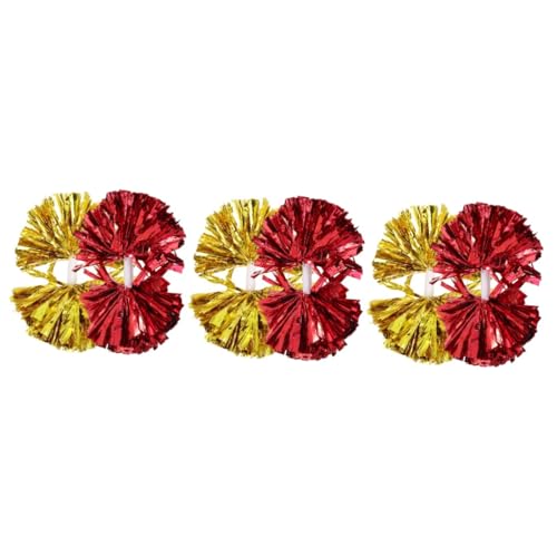 VANZACK 6 STK Cheerleading-Blumenstrauß Cheerleader-Pompons Wiederverwendbare Pom Poms Pom Poms Cheerleading Poms für Sportmannschaften Cheer Pom Poms für Kinder Poms Poms jubeln Plastik von VANZACK