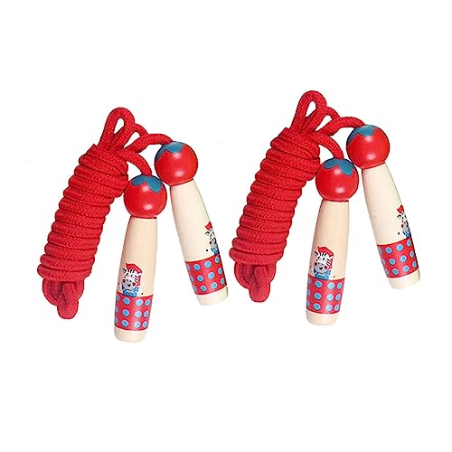 VANZACK Seilspringen trainieren Sport-Springseil Spielzeug für draußen Boxen Springseil kinder fitnessgeräte activity für kinder springseil aus holz Springseil für Kinder Bambus rot von VANZACK