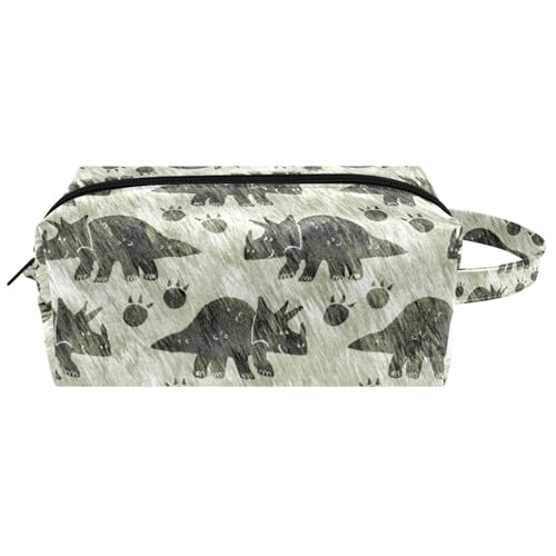 Reise-Kulturbeutel, Kosmetiktasche für Damen, Mikrofaser-Leder, Make-up-Tasche, Organizer mit Reißverschluss, Motiv: Jurassic Dinosaurier, Fossil, multi, 8.2x3.1x3.5 in/21x8x9 cm, Kulturbeutel von VAPOKF