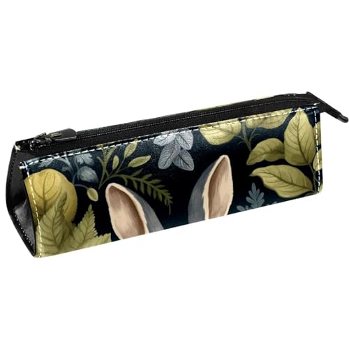 VAPOKF Federmäppchen mit Leopardenmuster und Rosenblüte, Schreibwaren-Tasche, Kosmetiktasche, kompakte Reißverschlusstasche, multi, 5.5 ×6 ×20CM/2.2x2.4x7.9 in, Taschen-Organizer von VAPOKF