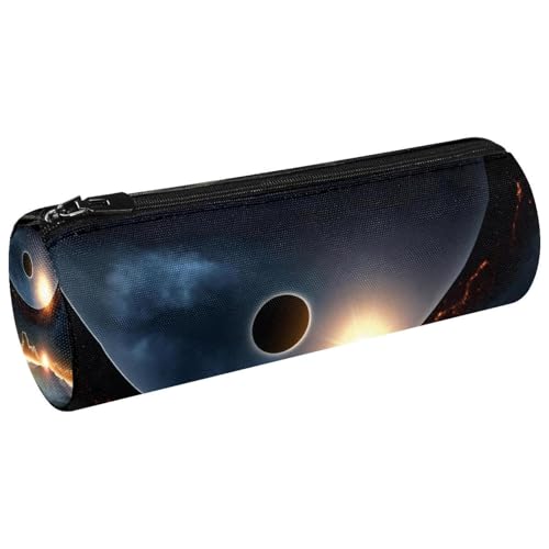 VAPOKF Solar Eclipse Spektakuläres Federmäppchen aus Segeltuch für Stifte, Münzen, Kosmetik, Make-up-Tasche für Studenten, Schreibwaren, Schule, Büro, Aufbewahrung, multi, 20x6.3cm/7.9x2.5in, von VAPOKF