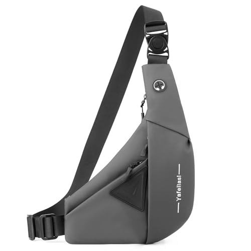 VARLIVOO Brusttasche für Herren Sling Bag Chest Bag Crossbody Bag Umhängetaschen Schultertasche Sporttasche Fitness Wandern Reisen Camping Schule Wasserdicht Polyester Sling Rucksack Grau A VARLIVOO Brusttasche für Herren Sling Bag Chest Bag Crossbody Bag Umhängetaschen Schultertasche Sporttasche Fitness Wandern Reisen Camping Schule Wasserdicht Polyester Sling Rucksack Grau A von VARLIVOO