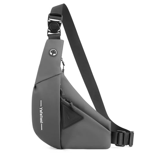VARLIVOO Brusttasche für Herren Sling Bag Chest Bag Crossbody Bag Umhängetaschen Schultertasche Sporttasche Fitness Wandern Reisen Camping Schule Wasserdicht Polyester Sling Rucksack Grau B VARLIVOO Brusttasche für Herren Sling Bag Chest Bag Crossbody Bag Umhängetaschen Schultertasche Sporttasche Fitness Wandern Reisen Camping Schule Wasserdicht Polyester Sling Rucksack Grau B von VARLIVOO