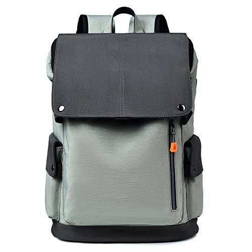 VARLIVOO Herren Rucksack 15.6 Zoll Laptop mit USB Ladeanschluss Hohe Kapazität Schulrucksack Student College Universität Arbeit Reisen Pendeln Anti-Diebstahl Wasserdicht Polyester Hellgrau von VARLIVOO