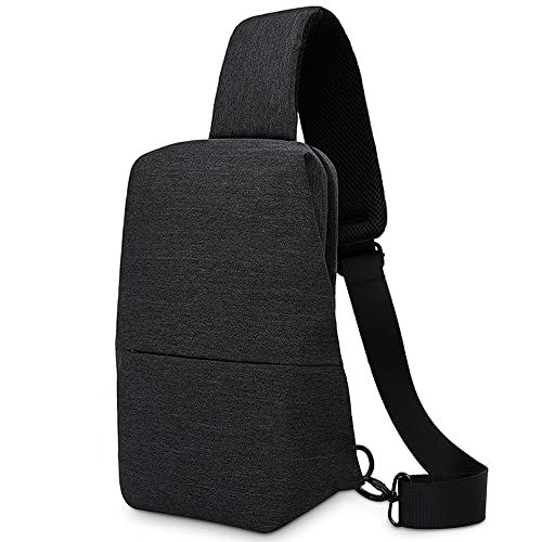 VARLIVOO Mode Herren Sling Bag Umhängetaschen Crossbody Bag Schultertasche Sporttasche Messenger Bags Hiking Reisen Wasserdicht Polyester Sling Rucksack Schwarz von VARLIVOO