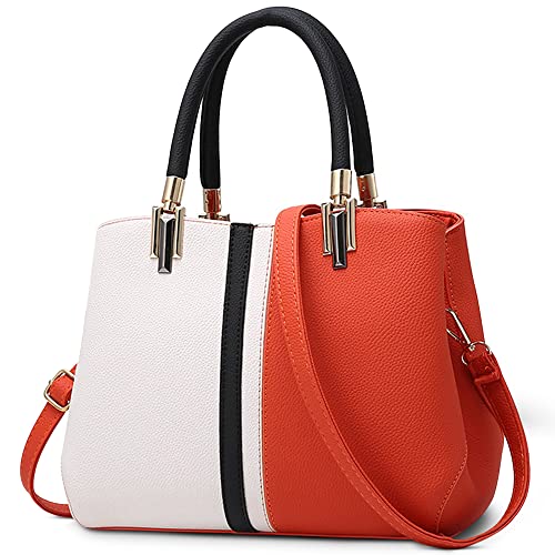 VARLIVOO Neu Elegant Damen Handtasche Schultertasche Frauen Umhängetasche Hobo Taschen Reisen Shopper Taschen Crossbody Bag PU Leder Orange von VARLIVOO