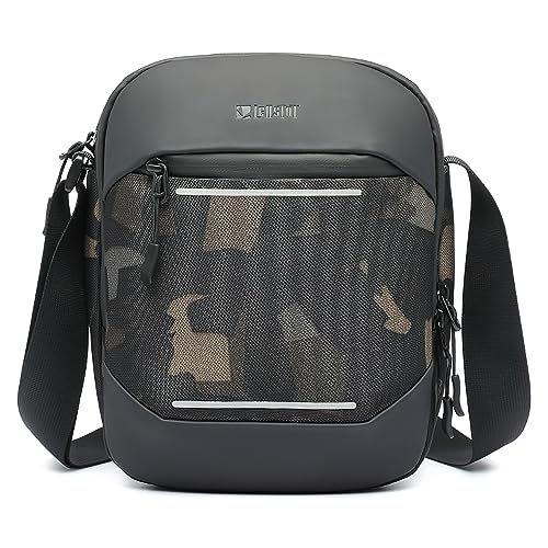 VARLIVOO Umhängetasche Herren Klein Schultertasche Herrentasche Zum Umhängen Mini Messenger Bag Männer Tasche für Reise Arbeite Sport Wasserdichte Polyester Shoulder Crossbody Bag Tarnung von VARLIVOO