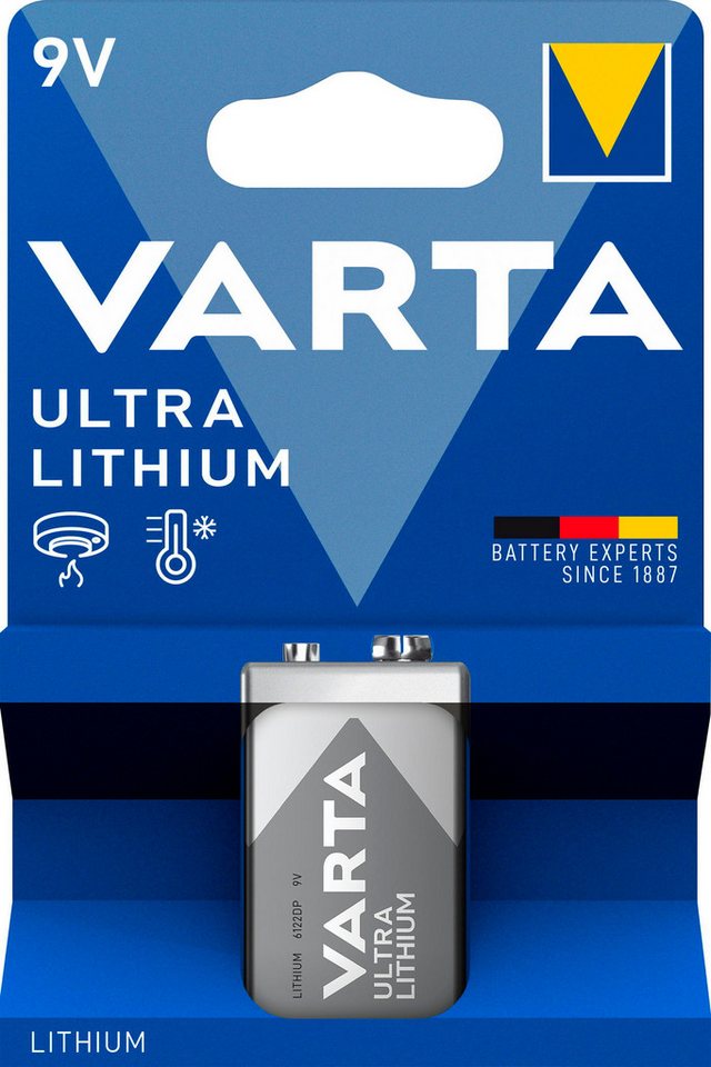 VARTA 1 Varta 6122 Professional Ultra 9V Block Lithium Batterie Blister Batterie VARTA 1 Varta 6122 Professional Ultra 9V Block Lithium Batterie Blister Batterie von VARTA