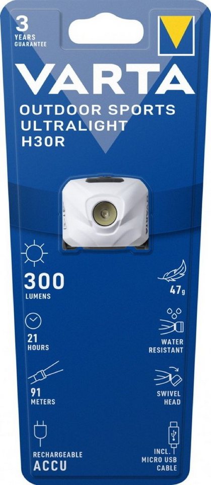VARTA LED Taschenlampe Stirnlampe LED Outdoor Sports Ultralight H30R Akku weiß 18631 VARTA LED Taschenlampe Stirnlampe LED Outdoor Sports Ultralight H30R Akku weiß 18631 von VARTA