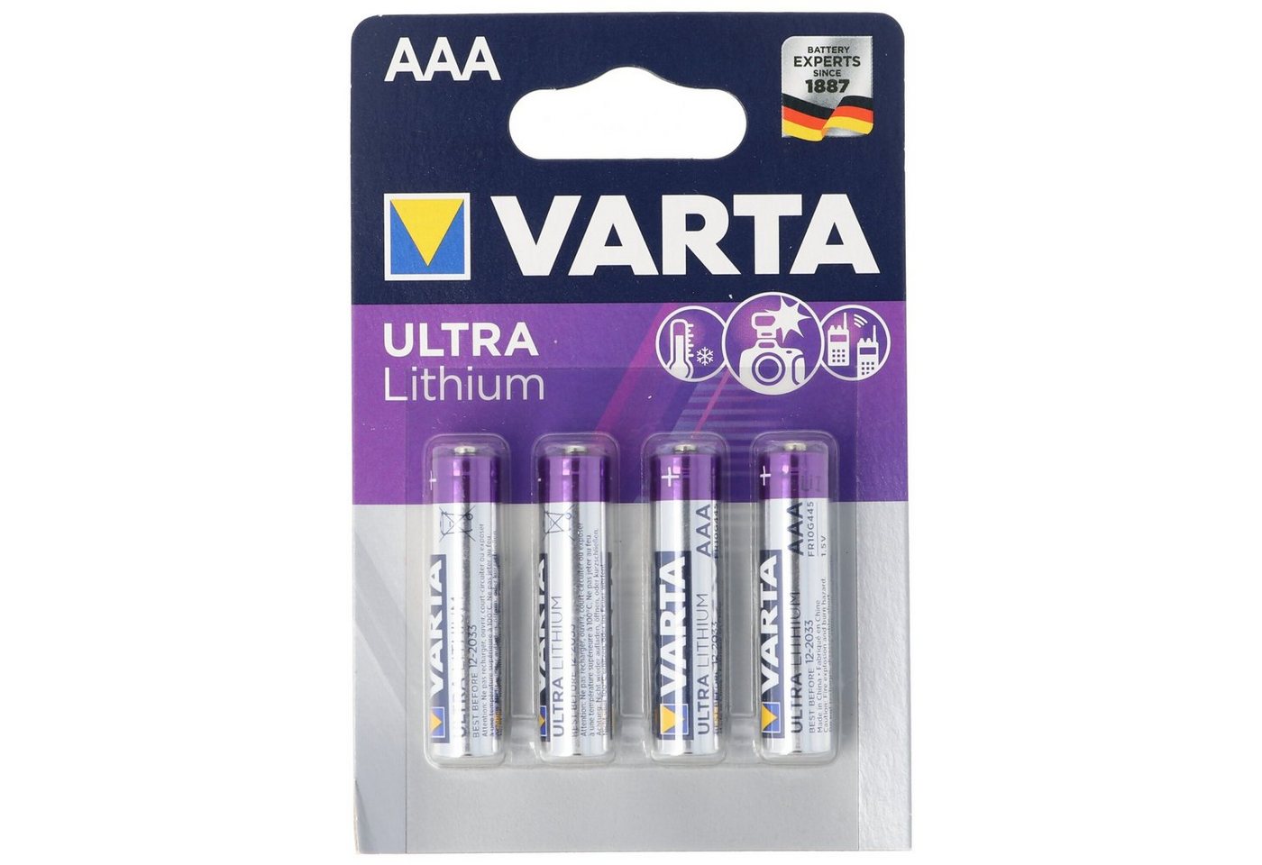 VARTA Varta Lithium Batterie AAA, Micro, FR03, 6103, Varta Ultra Lithium, 1 Batterie von VARTA