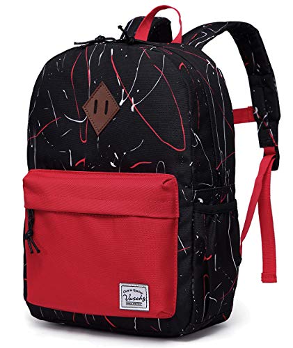 VASCHY Kinderrucksack Jungen, Niedlich Wasserdicht Vorschule Kinder Rucksack Kindergarten Kleinkind Schulranzen mit Brustgurt Schwarz von VASCHY