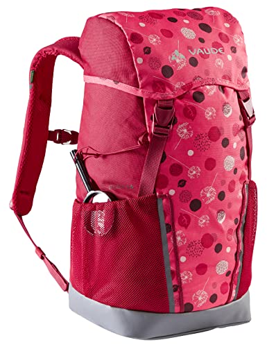 VAUDE Kinderrucksack Jungen & Mädchen Puck Blätter, komfortabler Wanderrucksack Kinder 14L, Wetterfester Schulrucksack mit Regenhülle & Lupe, viel Stauraum von VAUDE