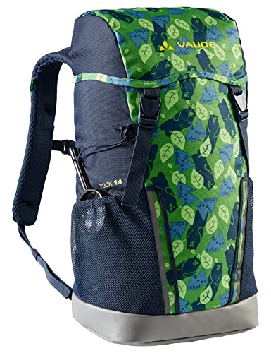 VAUDE Kinderrucksack Jungen & Mädchen Puck Blätter, komfortabler Wanderrucksack Kinder 14L, Wetterfester Schulrucksack mit Regenhülle & Lupe, viel Stauraum VAUDE Kinderrucksack Jungen & Mädchen Puck Blätter, komfortabler Wanderrucksack Kinder 14L, Wetterfester Schulrucksack mit Regenhülle & Lupe, viel Stauraum von VAUDE
