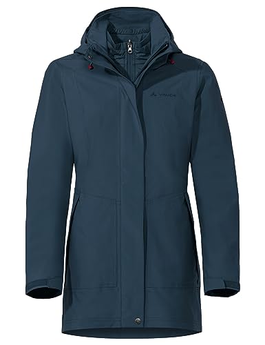 VAUDE Damen Women's Idris 3in1 Parka Iii Doppeljacke, Dark Sea, 46 EU von VAUDE