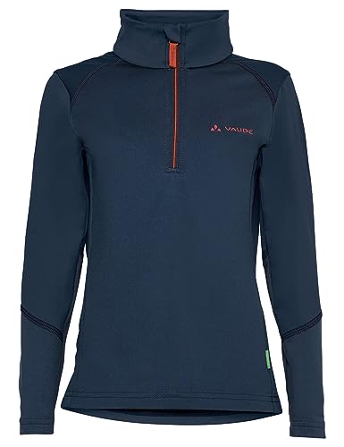 VAUDE Kinder Fleecepullover Livigno Halfzip Dark sea-orange 134/140 von VAUDE