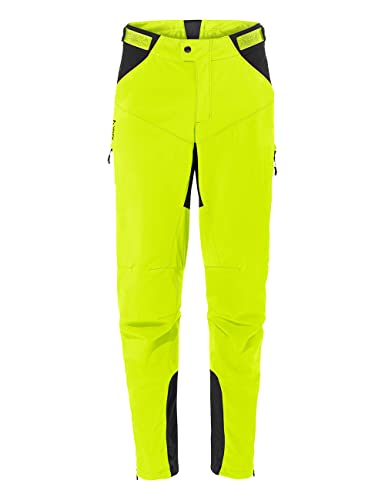 VAUDE Men's Qimsa Softshell Pants II |Ganzjahres-Biker Softshellhose - Winddicht & Atmungsaktiv | Umweltfreundlich hergestellt | Wasserdichte Besätze | Elastischer Hosenbund | Reflexelemente von VAUDE