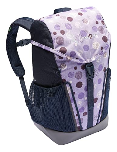 VAUDE Kinderrucksack Jungen & Mädchen Puck 10 Liter in lila, komfortabler Wanderrucksack Kinder, Wetterfester Schulrucksack mit Regenhülle & Lupe, viel Stauraum, Pastel Lilac von VAUDE