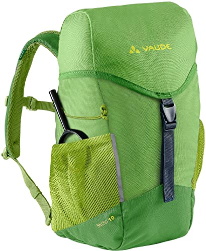 VAUDE Kinderrucksack Skovi für Jungen & Mädchen, komfortabler Wanderrucksack Kinder 10 L in grün, Wetterfester Schulrucksack mit viel Stauraum & reflektierende Elemente von VAUDE