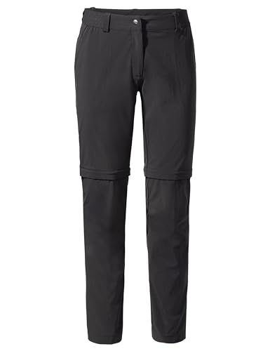 VAUDE Wanderhose Damen Farley Stretch Zip-Off Hose II, Schwarz- 36, wasserabweisende Zip-Off Trekkinghose, bequeme Stretch-Wanderhose – strapazierfähig & schnelltrocknend von VAUDE