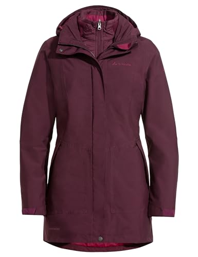 VAUDE Idris III 3-in-1 Parka Damen – Damen-Winterjacke wasserdicht, winddicht & atmungsaktiv mit Eco-Finish, Damen-Doppeljacke mit wärmender Hybrid-Innenjacke – in Pink, Größe: 36 von VAUDE