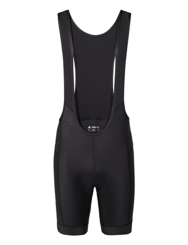 VAUDE Posta Bib Tights Radhose Herren kurz, bequeme Fahrradhose für Herren mit Träger & R-Pad Sitzpolster für sportliche Rennrad-Fahrten, schnelltrocknend & atmungsaktiv – Schwarz, S von VAUDE