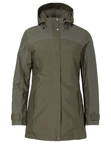 VAUDE Skomer II Winterparka Damen – Winterjacke Damen wasserdicht, winddicht & atmungsaktiv, wattierte Outdoorjacke Damen mit PrimaLoft Isolierung & Eco Finish – in khaki, Größe: 40 von VAUDE