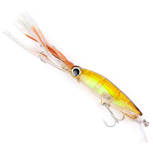 Angeln Köder, Harte Elritze Köder 1 Pcs Angeln Köder Octopus Tintenfisch Jig Haken 140mm 40g Harte Köder Garnelen Fangen Angeln Tackle Kurbel Meer Angeln Köder Wobbler Jigging Köder(F) von VAYEODEYU