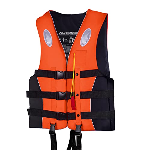 Swimming Vest Kinder Schwimmweste, ideale Schwimmhilfe für Jungen, Schwimmen Jacke mit Einstellbare Sicherheits Straps (Orange 2, S) von VAZILLIO