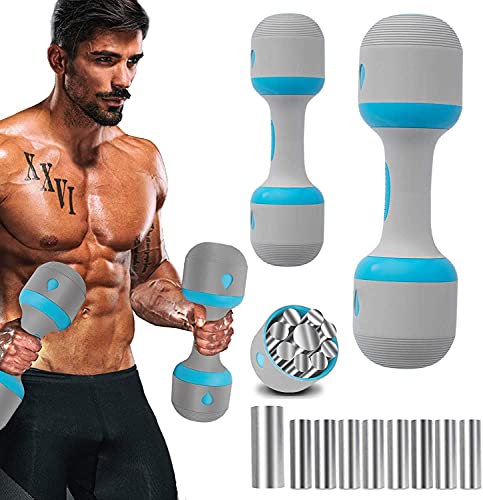 VAZILLIO Hantel-Set, verstellbar, 10 kg, 5 in 1, Gewichte, verstellbar, für Damen und Herren, Neopren-Griff, rutschfest, für Fitness, Fitnessstudio, Pilates, Muskeltraining, Blau, 2 Stück VAZILLIO Hantel-Set, verstellbar, 10 kg, 5 in 1, Gewichte, verstellbar, für Damen und Herren, Neopren-Griff, rutschfest, für Fitness, Fitnessstudio, Pilates, Muskeltraining, Blau, 2 Stück von VAZILLIO