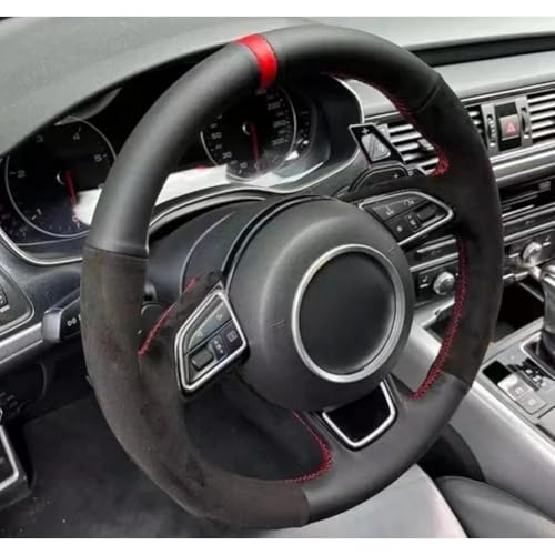 VBCXGV Leder Wildleder Handgenähte Auto Lenkradabdeckung, für Audi A5 2013-2017 A6 S6 2012-2018 Allroad S8 2013-2018 von VBCXGV