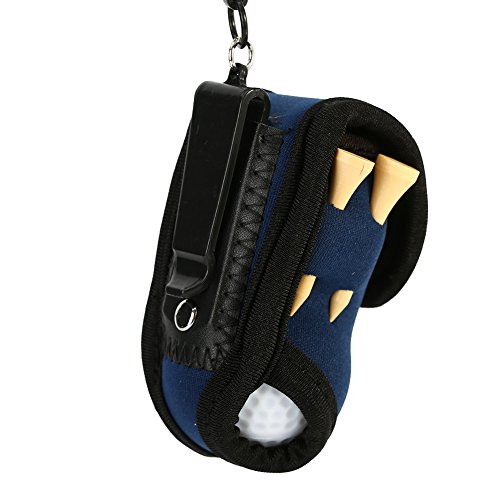 VBESTLIFE Golfball Tasche Golf Halter Clip Utility Pouch Portable Sport Golf Zubehör mit Tees und Bälle Handtasche für Golf-Liebhaber(Blau) Golf Freizeitsport von VBESTLIFE