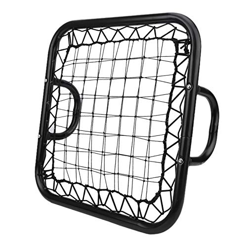 Vbestlife Fußball-Rebounder, in der Hand gehalten, 19,7 x 19,7 x 4,7 Zoll, in der Hand gehalten, Springback Netz, Trainingsausrüstung für Torwart, Fußball, Tür, Schwarz, von VBESTLIFE