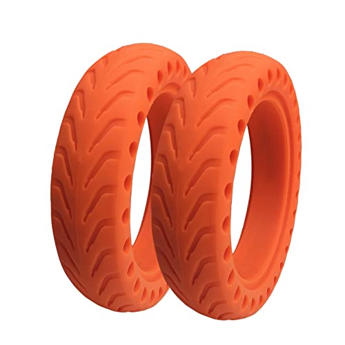 VBPBHFFNMW Elektrischer Roller Feste Reifen 8,5-Zoll-Bienenwabenreifen M365 Pro 1S Pro2 Vorder- und Heck-Ersatz-Farbreifen 8,5 Zoll kompatibel for Xiaomi Rollerteile und Zubehör(2PCS Tire Orange) von VBPBHFFNMW