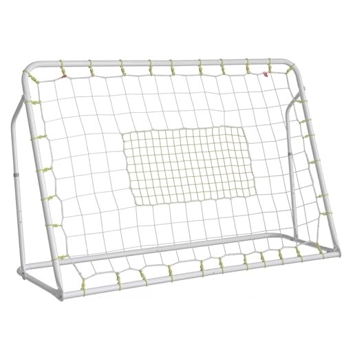 Fußballtrainer Tragbares Fußball-Übungsnetz Für Fußball-Passfähigkeiten Team-Einzeltraining, Volley, Passen,Weiß,240X150X90CM von VBVARV