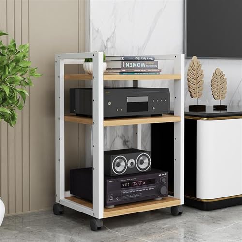 VBVARV AV-Medienschrankständer Audio-/Videokomponentenschrank Stereo-Rack Audioturm-Holzregal Multifunktionales Offenes Lagerregal,A,3 Tier von VBVARV