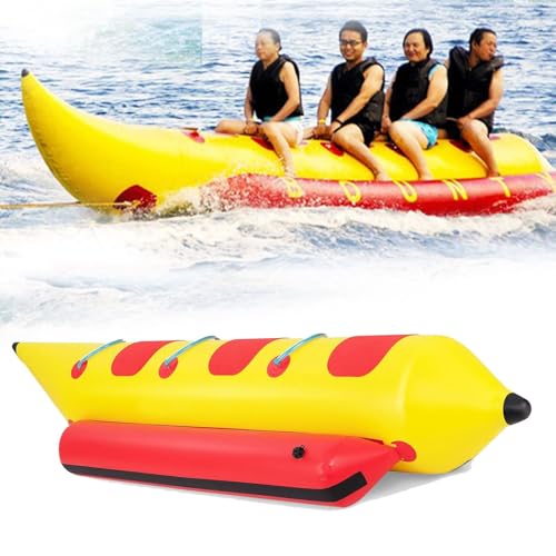 VBVARV Aufblasbares Bananenboot Outdoor-Hochtraktion Schwimmendes Bananenboot Surfausrüstung Für Wasserparks,Gelb,5 People von VBVARV