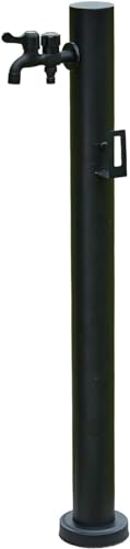 VBVARV Edelstahl 304 Zylindrisch Vertikal Garten-Wassersäule Freistehender Schlauchständer Mit Wasserhahn Dekorativer Hydrant,86cm von VBVARV