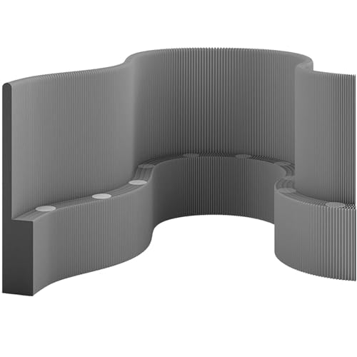 VBVARV Papier-Paneel-Bildschirm Für Zuhause Und Büro Raumteiler Für Den Innenbereich Mit Ablageflächen Faltbarer Sichtschutz,Grau,4~5mx1.5m von VBVARV