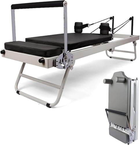 VBVARV Pilates Reformer-Maschine FüR Das Training Zu Hause, Faltbares Pilates Reformer-GeräT FüR Das Cardio-Fitnessstudio Zu Hause, Bis Zu 250 Lbs GewichtskapazitäT,C von VBVARV