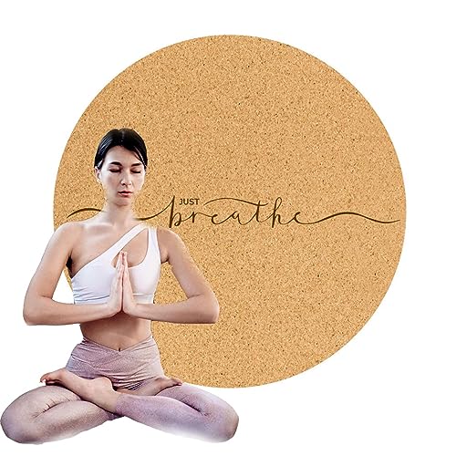 VBVARV Yogamatte Aus Kork Runde Hot-Yoga-Matte rutschfest, Stoßdämpfend Trainingsmatte Umweltfreundlich, Extra Dick Für Bikram, Hot Yoga Und Workouts,01,70cm von VBVARV